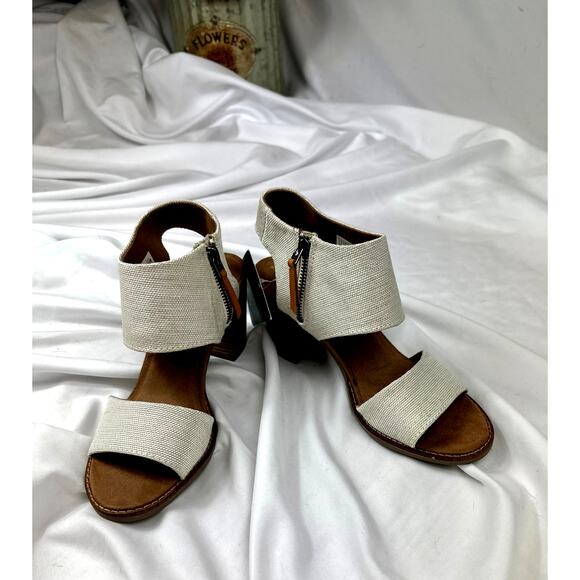 Toms Majorca Cutout Side Zipper Sandal Natural 8 - Picture 11 of 16